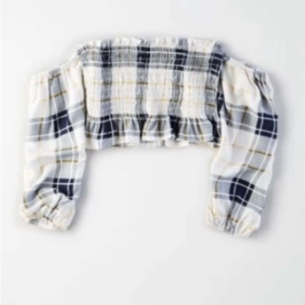 Smocked Off the Shoulder Crop Top NEW with Tag
